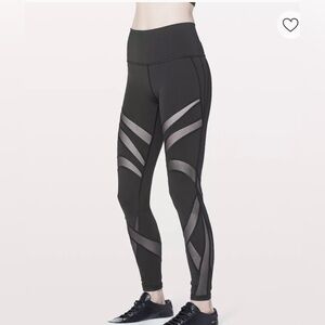 Lululemon wunder under high rise tight with mesh size 8